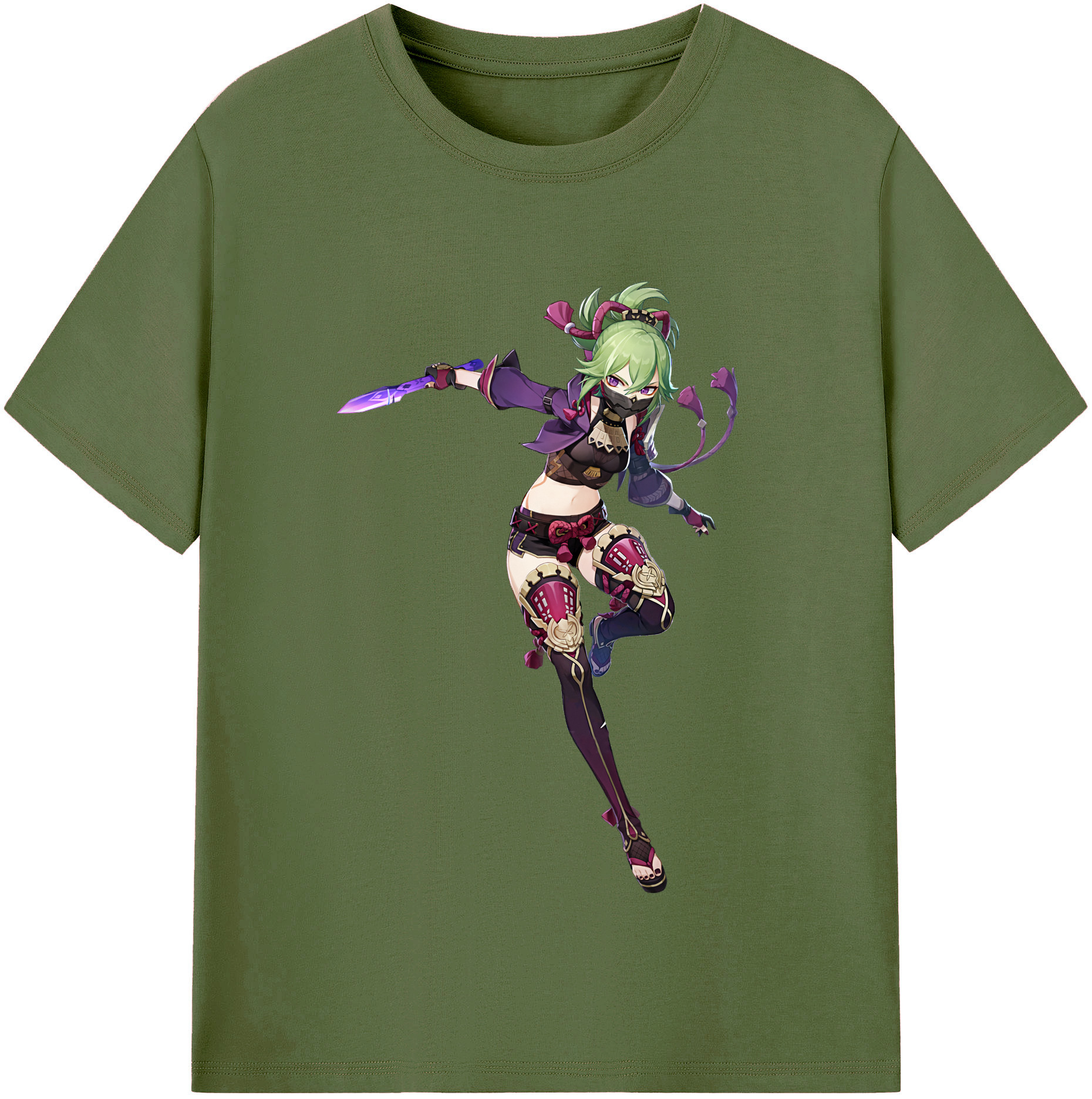 げんし神  久岐忍 くき しのぶ genshin Kuki Shinobu 綿100％半袖Tシャツ（フロントプリント）